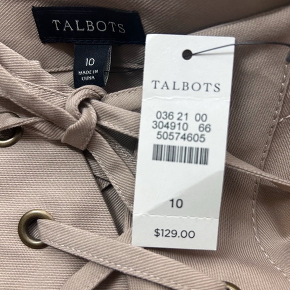 NEW Talbots Lace Up Shift Dress 10 Closet Essential Tencil Blend Preppy Coastal - Picture 8 of 10